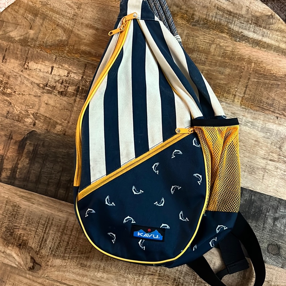 KAVU Navy & Yellow Sling Bag